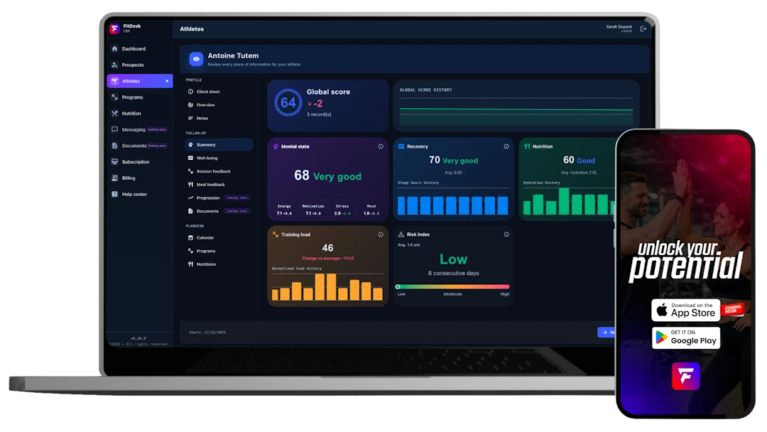 FitDesk – Interface de gestion des athletes